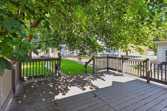 819 S 8th St, Goshen, IN 46526 - deck featuring a yard