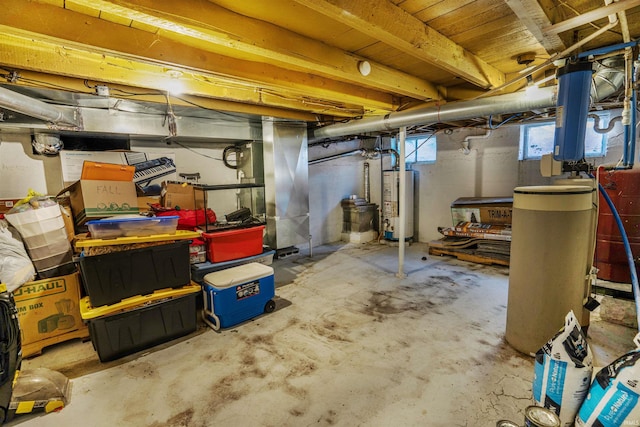 104 N Jefferson St, Pine Village, IN 47975 - below grade area featuring gas water heater
