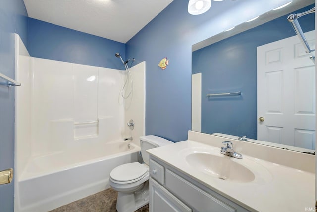 1063 S Colchester Ct, Bloomington, IN 47401 - bathroom featuring toilet, bathtub / shower combination, vanity, and tile patterned flooring