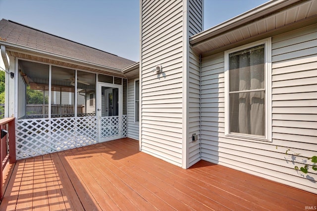 1063 S Colchester Ct, Bloomington, IN 47401 - wooden deck with a sunroom