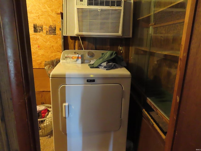 303 S Lenfesty Ave, Marion, IN 46952 - laundry area with washer / dryer and a wall unit AC