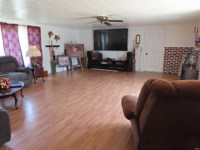 303 S Lenfesty Ave, Marion, IN 46952 - living area featuring a ceiling fan and light wood-type flooring