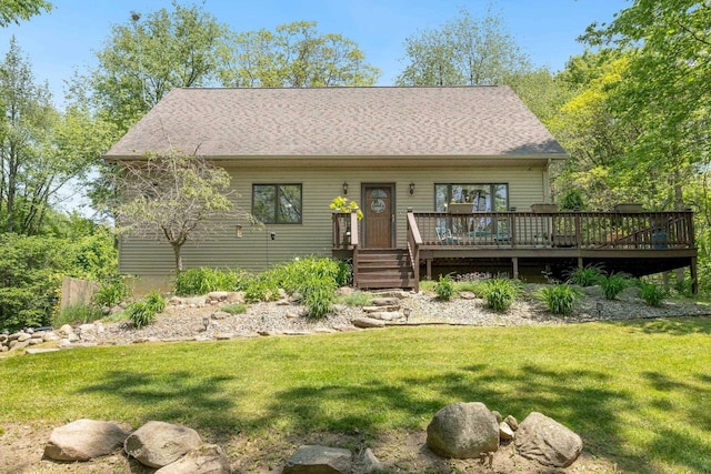 2796 N 85 W, Angola, IN 46703 - view of front of property with a wooden deck and a front lawn