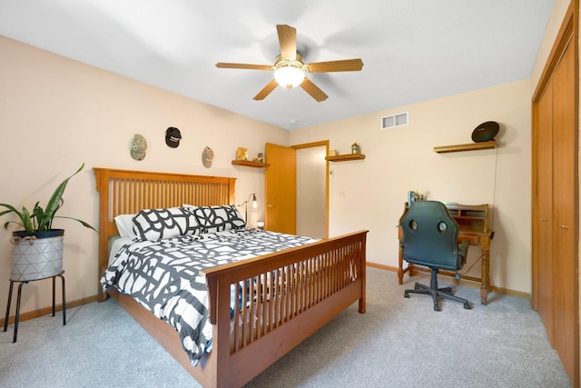 2796 N 85 W, Angola, IN 46703 - bedroom with carpet flooring, baseboards, ceiling fan, and a closet