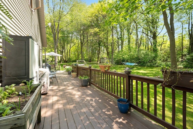 2796 N 85 W, Angola, IN 46703 - wooden deck featuring a lawn