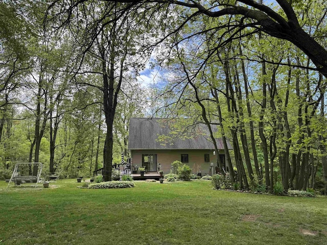 2796 N 85 W, Angola, IN 46703 - view of grassy yard with a wooden deck