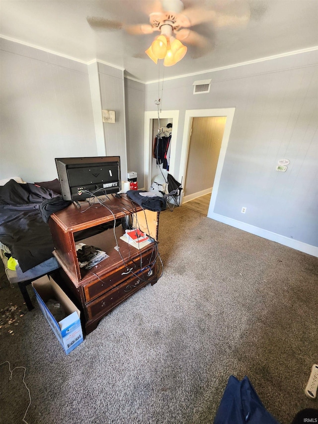 708 Columbia Ave, Fort Wayne, IN 46805 - office space with carpet flooring, a ceiling fan, and baseboards