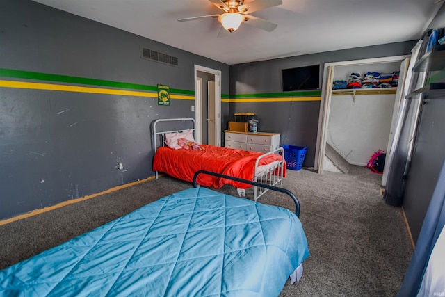 407 S Colony Dr, Garrett, IN 46738 - bedroom with carpet flooring and a ceiling fan