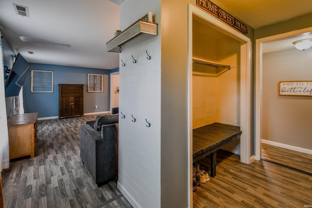 407 S Colony Dr, Garrett, IN 46738 - mudroom featuring dark wood finished floors and baseboards