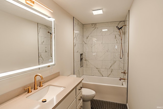 2135 Old Oak Dr, West Lafayette, IN 47906 - bathroom with vanity, toilet, and shower / bath combination