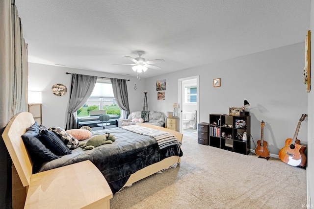 15926 Continental Dr, Huntertown, IN 46748 - carpeted bedroom featuring ensuite bath and a ceiling fan