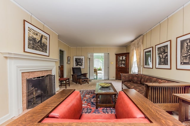 308 N Forest Ave, Muncie, IN 47304 - living room with a high end fireplace and carpet flooring