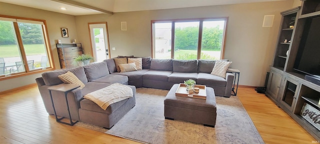 360 E 350 Rd N, Warsaw, IN 46582 - living room featuring light wood-type flooring, healthy amount of natural light, baseboards, and recessed lighting