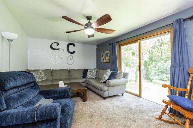 1617 Bennington Dr, Mishawaka, IN 46544 - living room with a ceiling fan and carpet flooring