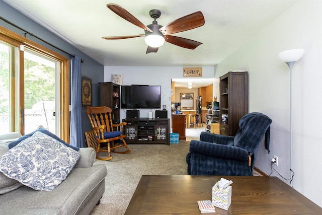 1617 Bennington Dr, Mishawaka, IN 46544 - carpeted living area with ceiling fan
