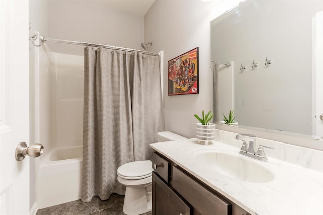 7937 Boydon Ct, Evansville, IN 47715 - full bathroom with toilet, vanity, and shower / bath combo