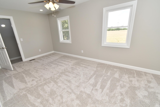 4831 N 400 W, Earl Park, IN 47942 - unfurnished room with a ceiling fan, carpet flooring, baseboards, and recessed lighting