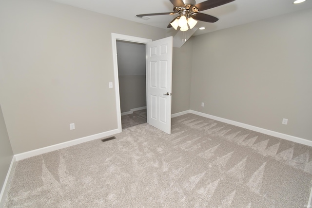 4831 N 400 W, Earl Park, IN 47942 - unfurnished bedroom with carpet flooring, baseboards, recessed lighting, and a ceiling fan