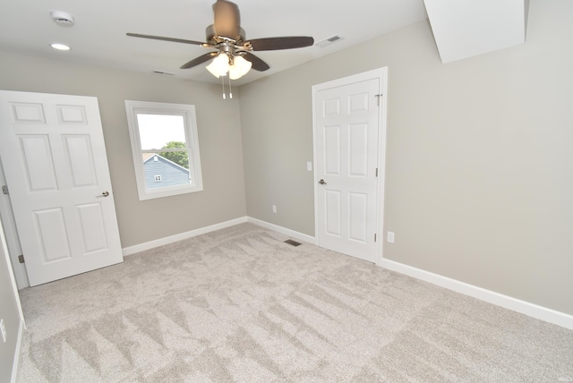 4831 N 400 W, Earl Park, IN 47942 - unfurnished bedroom with carpet flooring, baseboards, a ceiling fan, and recessed lighting