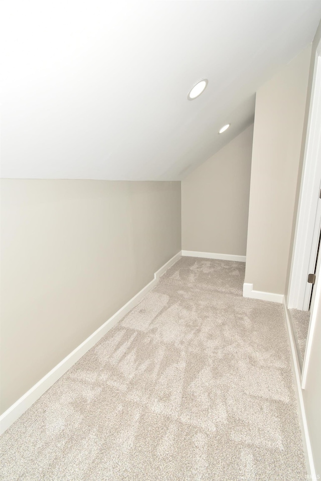 4831 N 400 W, Earl Park, IN 47942 - additional living space with lofted ceiling, light carpet, baseboards, and recessed lighting