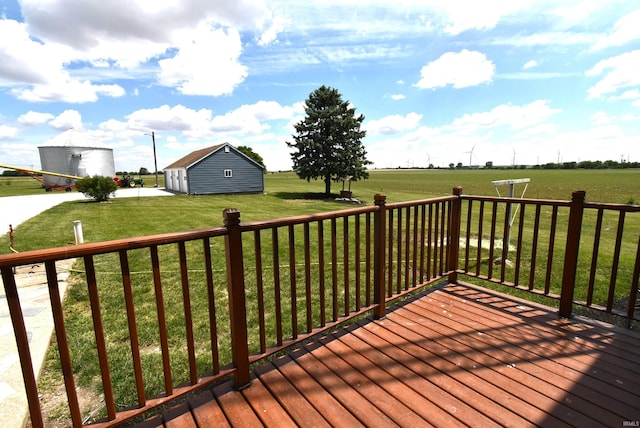 4831 N 400 W, Earl Park, IN 47942 - wooden terrace featuring a lawn