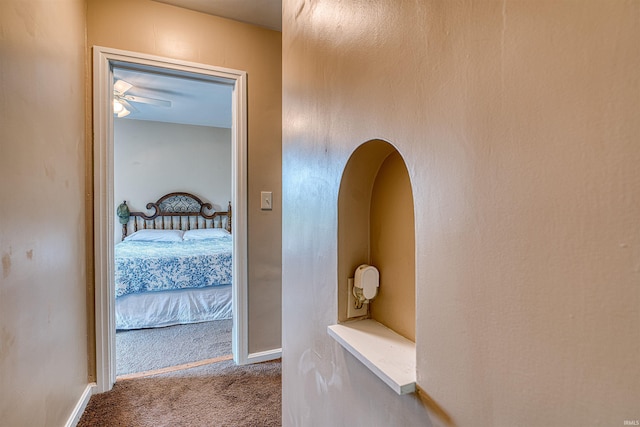 3017 E Walnut St, Evansville, IN 47714 - corridor with carpet flooring and arched walkways