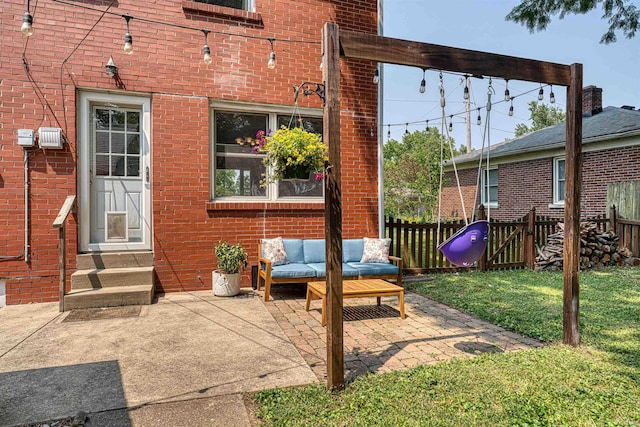3017 E Walnut St, Evansville, IN 47714 - view of patio / terrace with entry steps and outdoor lounge area
