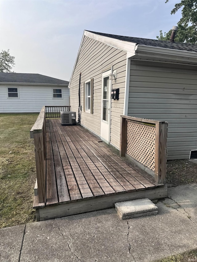 1406 N Philips St, Kokomo, IN 46901 - wooden deck with central air condition unit