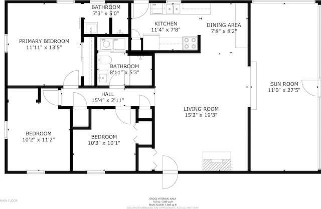 11382 N Biscayne Ln, Cromwell, IN 46732 - home floor plan