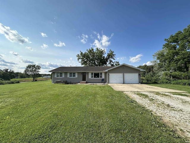 12524 W 545 N, Linton, IN 47441 - ranch-style home featuring driveway, an attached garage, and a front lawn