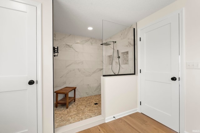 11136 N 200 W, Ossian, IN 46777 - full bathroom featuring a walk in shower, wood finished floors, and recessed lighting