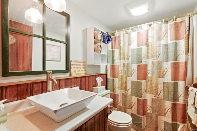 2090 S Warren Rd, Huntington, IN 46750 - full bath with vanity and a shower with shower curtain