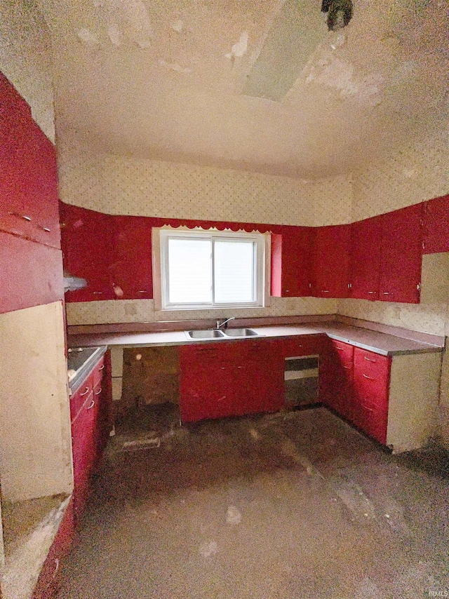 402 W Elm St, Gaston, IN 47342 - kitchen with a sink and range hood