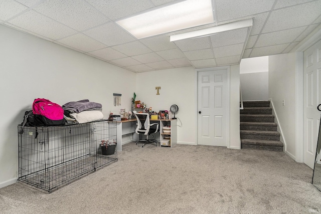 58201 Windsong Dr, Elkhart, IN 46517 - office with carpet, a drop ceiling, and baseboards