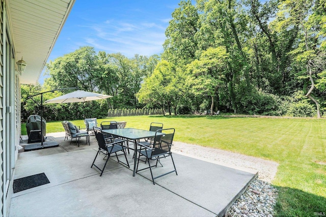 58201 Windsong Dr, Elkhart, IN 46517 - view of patio with outdoor dining space and grilling area