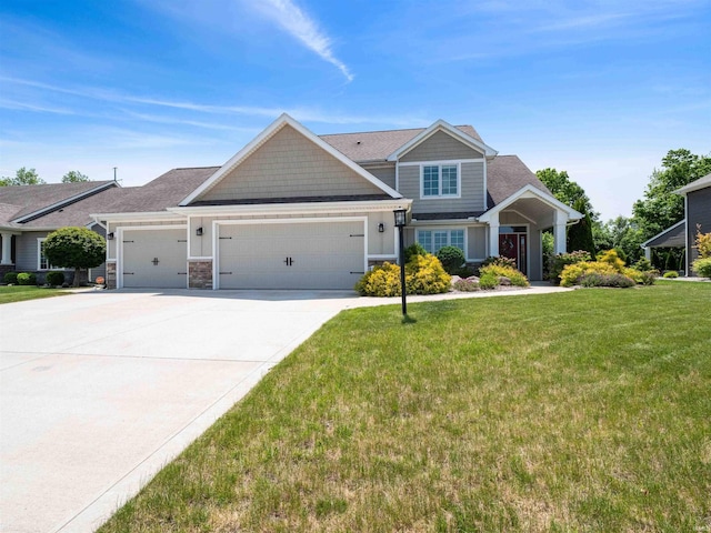 10805 Eagle River Run, Fort Wayne, IN 46845 - craftsman inspired home featuring a garage, a front lawn, and concrete driveway