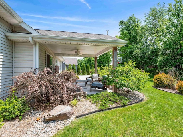 10805 Eagle River Run, Fort Wayne, IN 46845 - view of grassy yard with ceiling fan