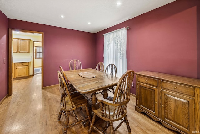 61587 Brompton Rd, South Bend, IN 46614 - dining room with baseboards, light wood-style flooring, and recessed lighting