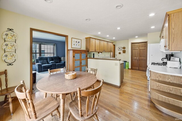 61587 Brompton Rd, South Bend, IN 46614 - dining space featuring light wood-style flooring, recessed lighting, and baseboards