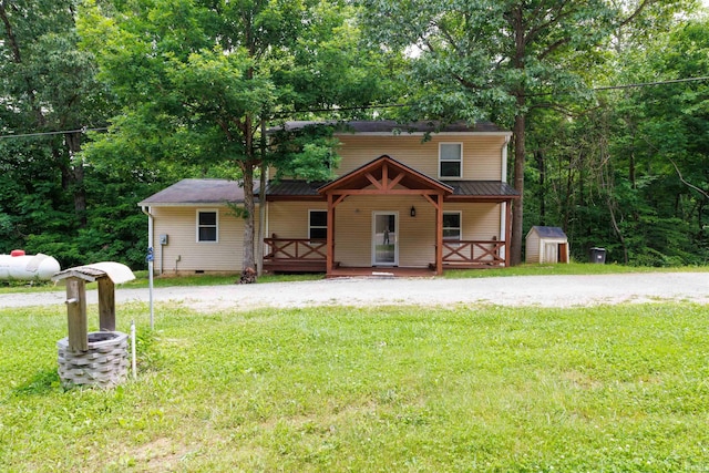 3289 S State Road 37th Rd, Paoli, IN 47454 - view of front of property featuring crawl space, a front lawn, and a porch