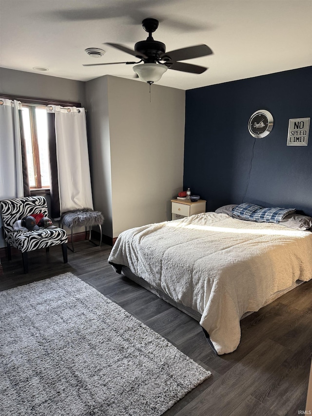 5533 N 150 Rd E, Urbana, IN 46990 - bedroom featuring a ceiling fan and wood finished floors