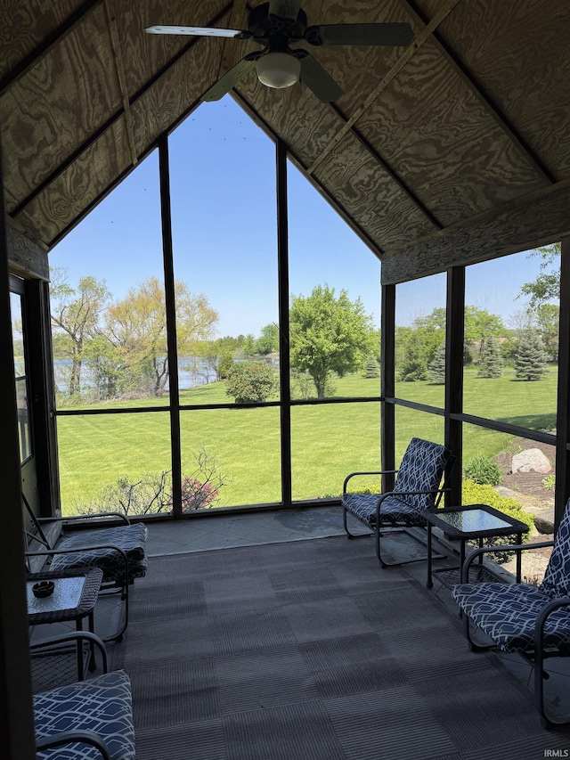 5533 N 150 Rd E, Urbana, IN 46990 - sunroom / solarium with ceiling fan and lofted ceiling