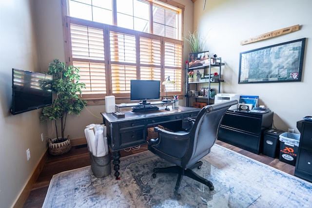 8615 W 450 S, Hudson, IN 46747 - office featuring wood finished floors, plenty of natural light, and baseboards