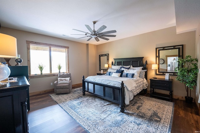 8615 W 450 S, Hudson, IN 46747 - bedroom featuring wood finished floors, baseboards, and a ceiling fan