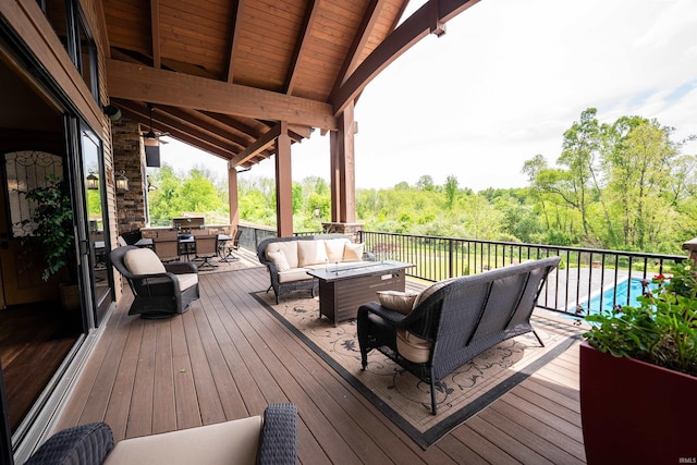 8615 W 450 S, Hudson, IN 46747 - deck with an outdoor living space