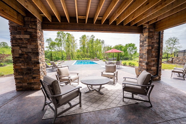 8615 W 450 S, Hudson, IN 46747 - view of patio with an outdoor pool