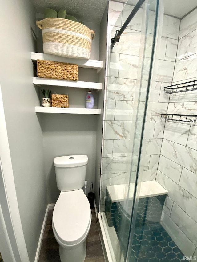 138 N Harrison St, Bloomfield, IN 47424 - bathroom featuring a shower stall and toilet