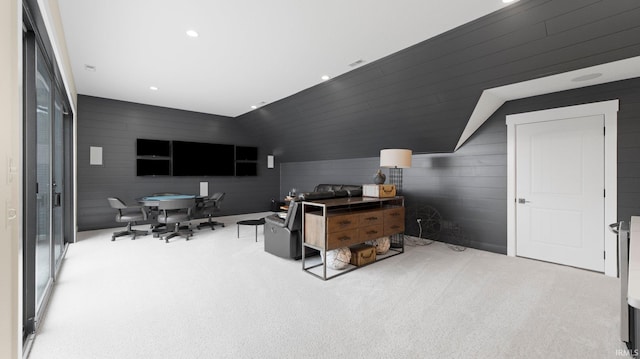 5272 Greyson Heights Dr, Auburn, IN 46706 - carpeted home office with vaulted ceiling