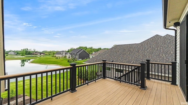 5272 Greyson Heights Dr, Auburn, IN 46706 - deck with a water view, a residential view, and a yard