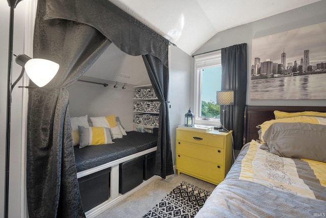16316 Thunderbird Rd, Huntertown, IN 46748 - bedroom featuring light colored carpet and lofted ceiling